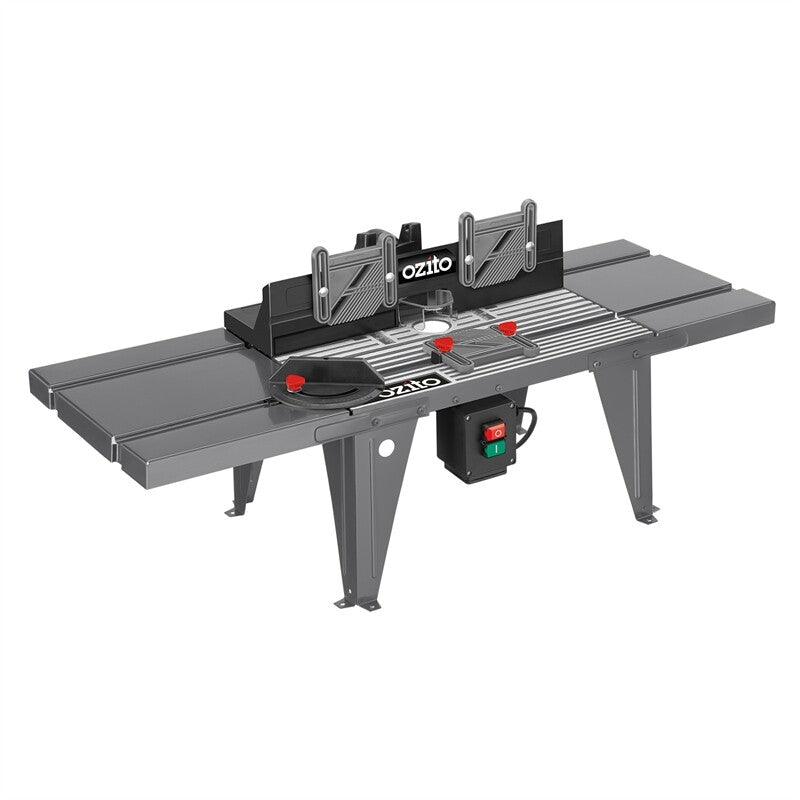 Ozito Router Table Cast Aluminium Sliding Mitre Extendable Extensions Dust Port