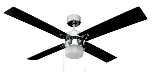 Heller Ceiling Fan with Light 4 Reversible Blade 1300mm Chrome 240V 60W