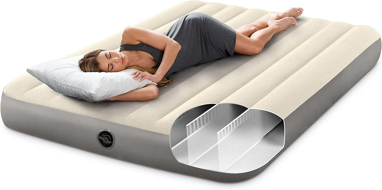 Intex Dura Beam Queen Inflatable Air Mattress Indoor Camping Airbed 25cm Thick