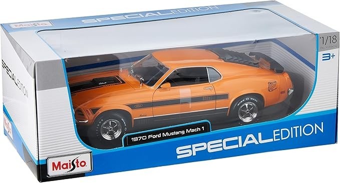 Maisto 1:18 Diecast Cars 1970 Ford Mustang Mach 1 Die Cast Vehicle Toy Display