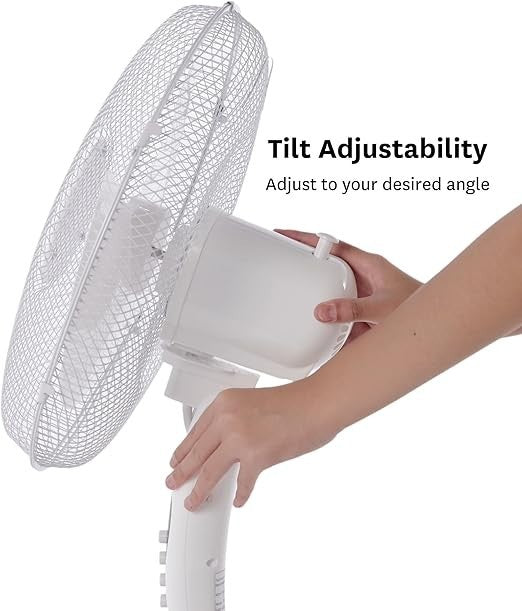 Goldair 40cm Pedestal Fan Oscillating Portable Adjustable Tilt Head 3 Speed