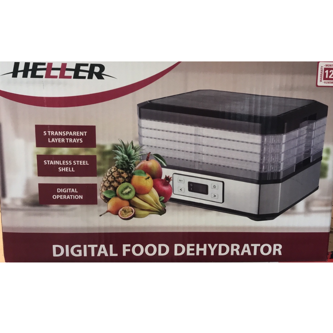 Heller Digital Food Dehydrator Stainless Electric Preserver Fruits Jerky 5 Trays