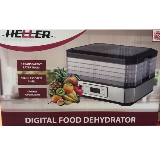 Heller Digital Food Dehydrator Stainless Electric Preserver Fruits Jerky 5 Trays