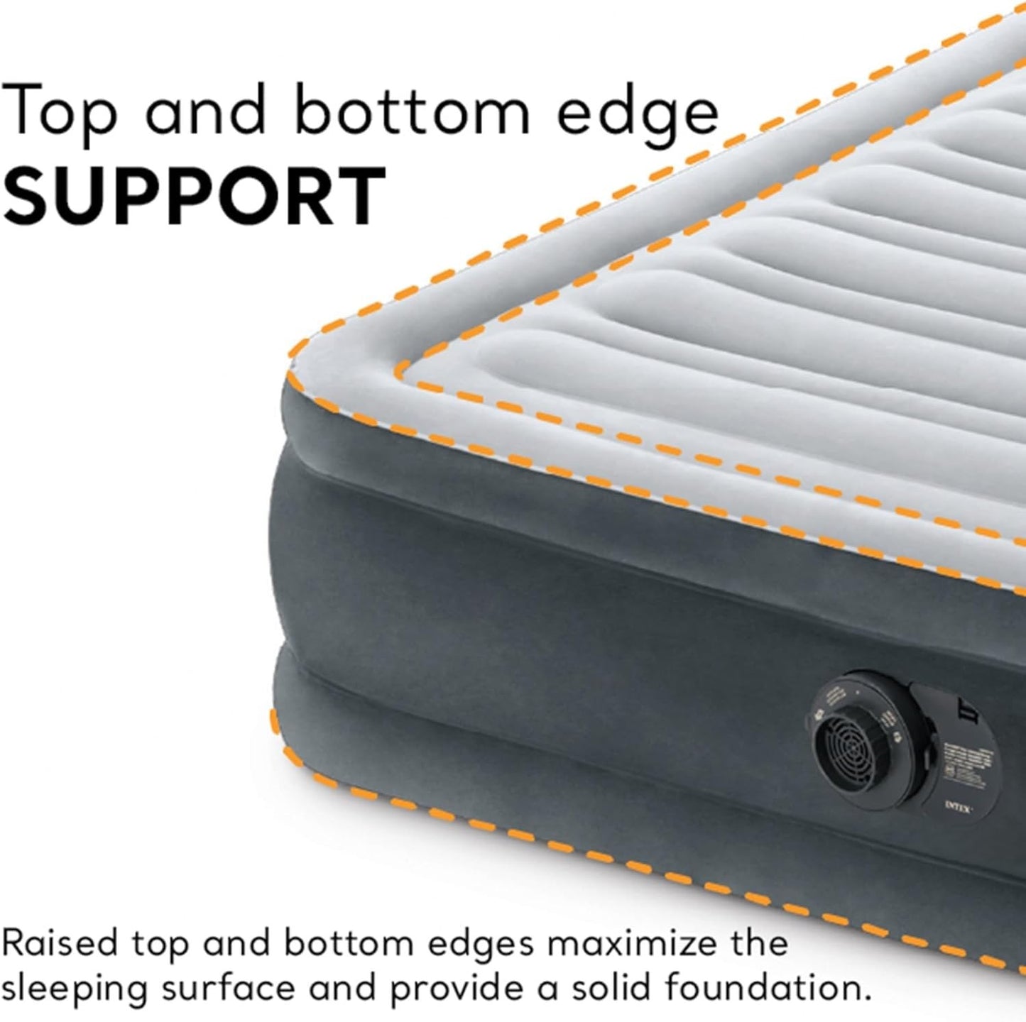 Intex Double Air Bed Deluxe Inflatable Camping Mattress Inbuilt Pump 33cm