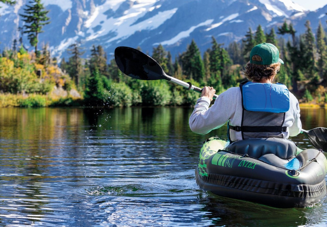 Intex Challenger Sports K1 Kayak Inflatable 1 Person Raft Paddle Boat Fishing