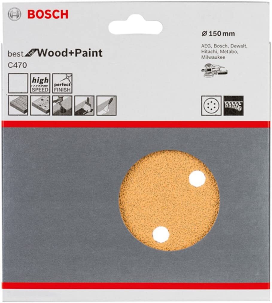 5x Bosch Sanding Discs Hook and Loop Backing Pad for Orbital Sander 150mm