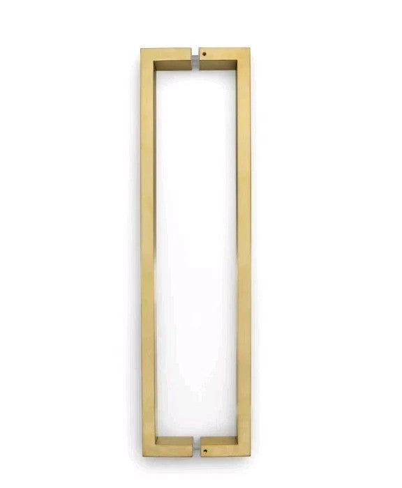 Lane Square Pull Handle Entrance Front Door Set 620mm Brushed Brass Gold