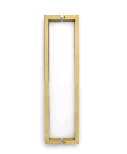 Lane Square Pull Handle Entrance Front Door Set 620mm Brushed Brass Gold