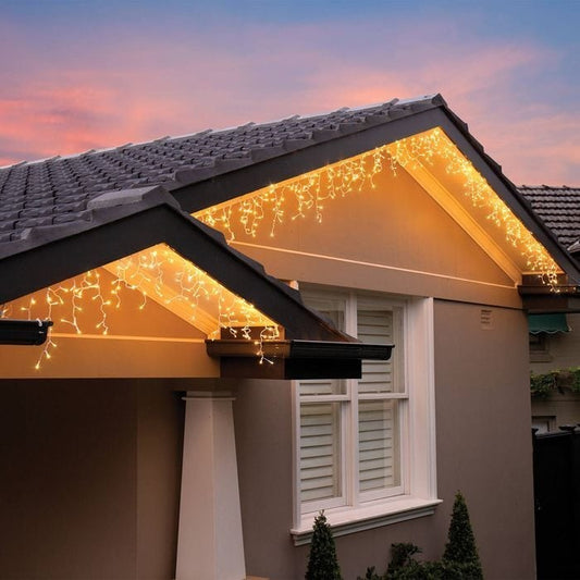 Lytworx Connectable Icicle Lights Warm White 400 LED Low Voltage Christmas Decor