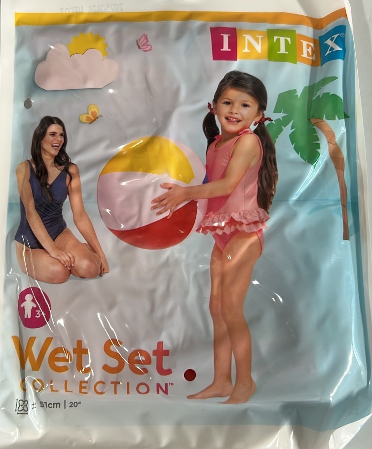 4x Intex Inflatable Beach Pool Ball Glossy Vinyl Panel Outdoor Swim Water Toy