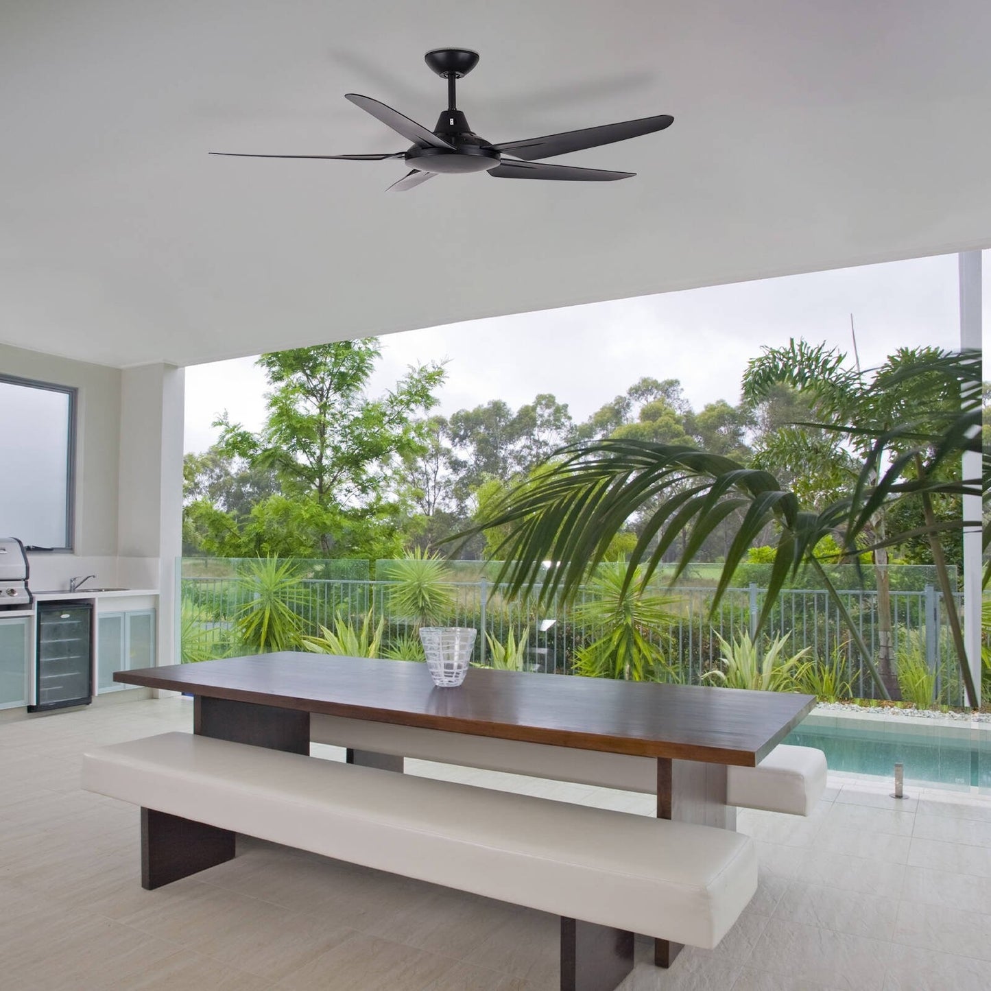 Mercator Gladis 130cm Ceiling Fan 5 Blade Indoor Living Room 3 Speed Black