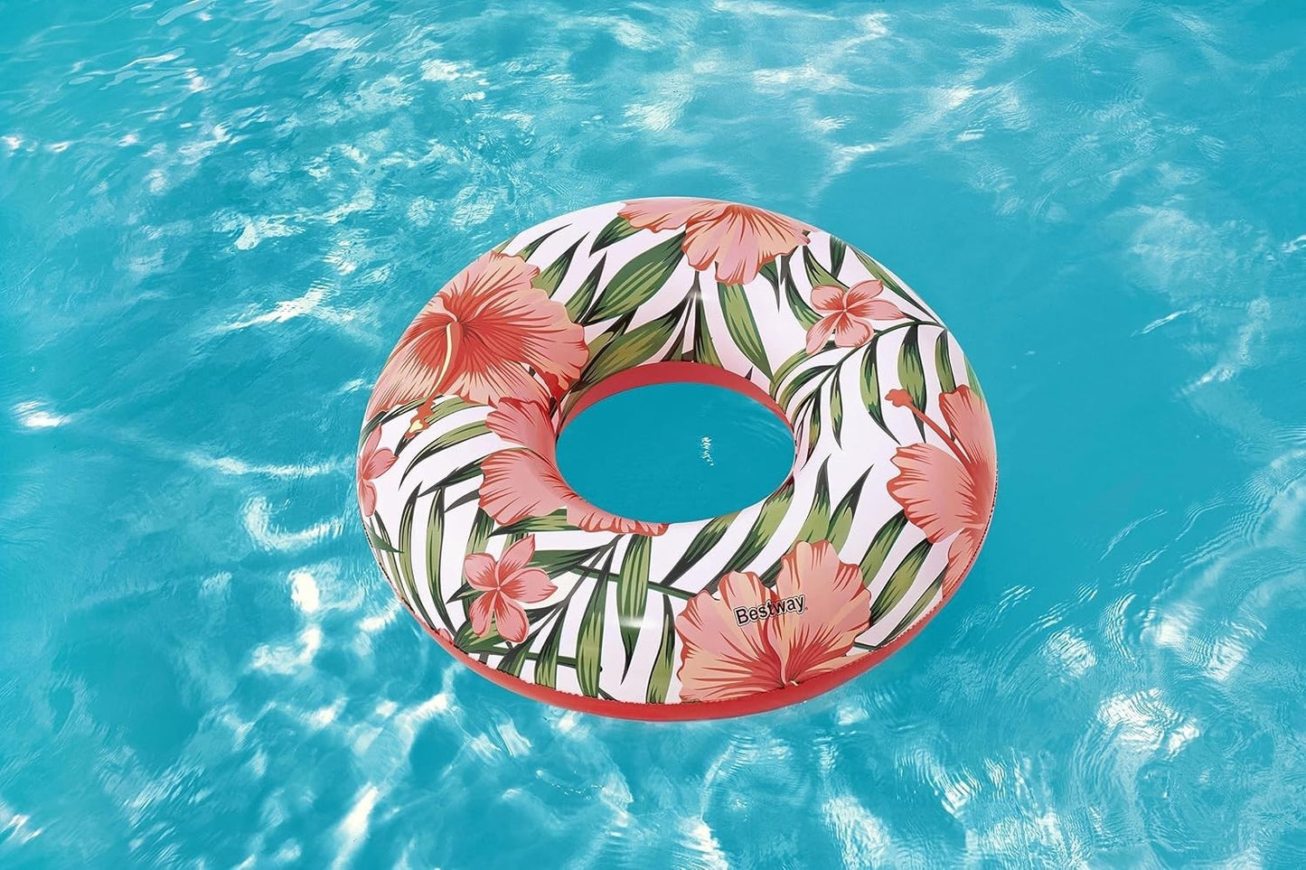 H2OGO! Tropical Palms Inflatable Swim Ring Pool Tube 47" 1.19m Water Float Adult
