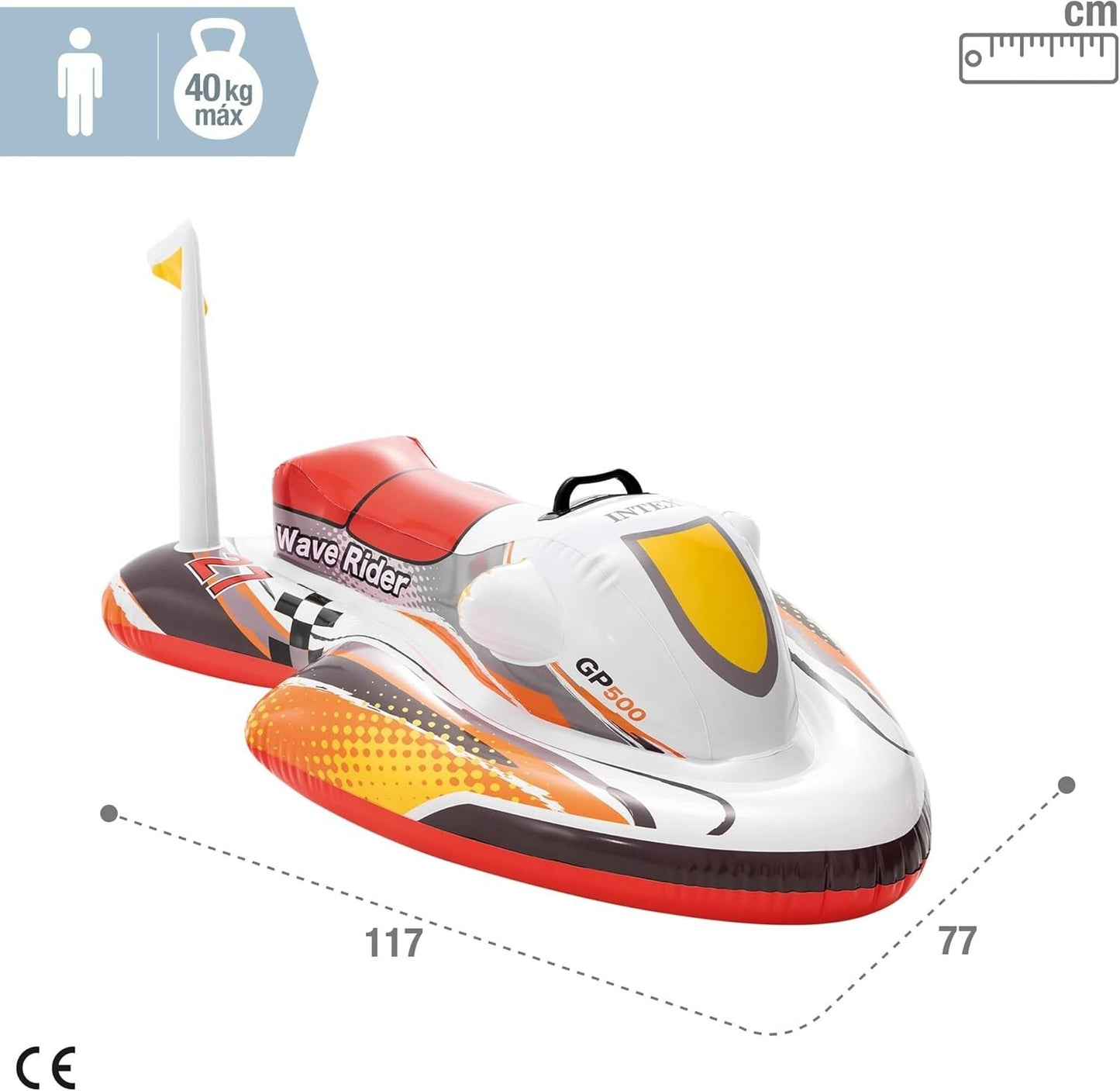 Intex Wave Rider Ride-On Inflatable Pool Float Toy Jetski Beach Pool Party Kids