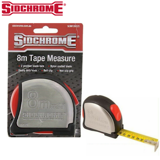 Sidchrome 8M Measuring Tape Flexible Measure Metric Ruler Retractable Roller New