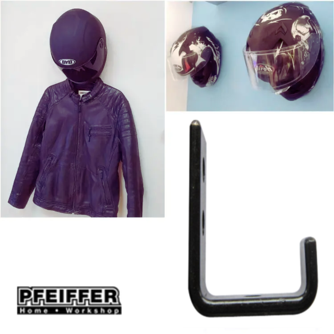 Pfeiffer 50mm Storage Hook Black Square Hanging Metal Wall Mount Garage Kitchen