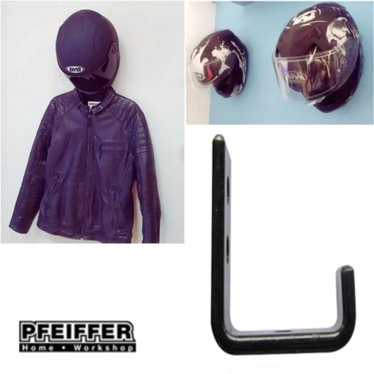 Pfeiffer 50mm Storage Hook Black Square Hanging Metal Wall Mount Garage Kitchen