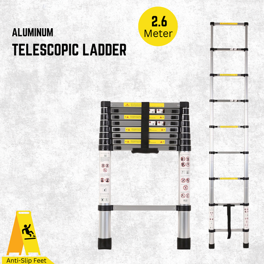 Katashi Telescopic Ladder 2.6M Step Aluminium Extension Portable