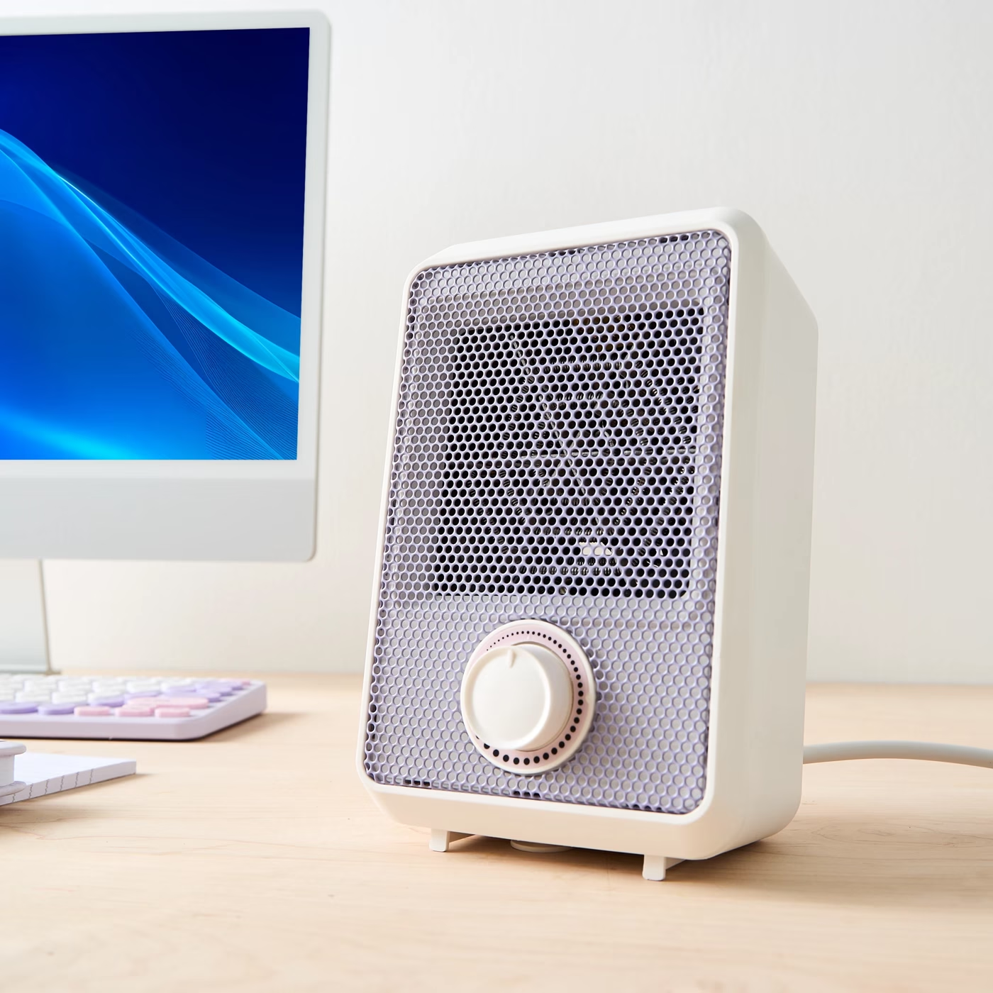 Desktop Mini Electric Heater Portable Small Room Office Desk Table 600W Purple