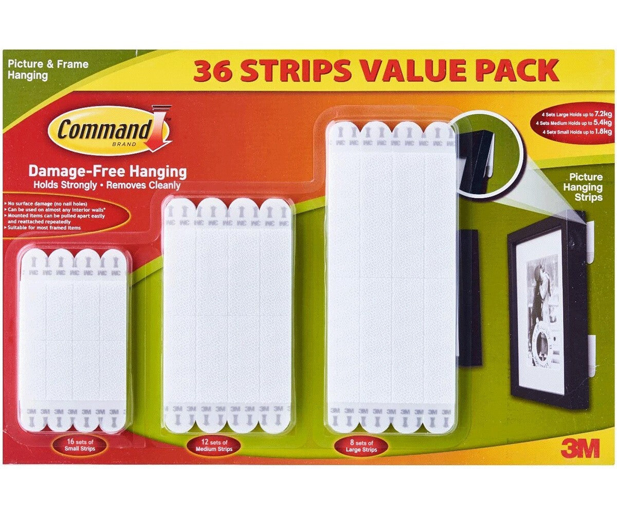 3M Command Picture Hanging Strips Damage Free Frame Wall  Adhesive Strip