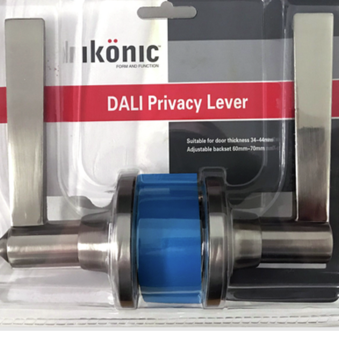 Ikonic Dali Privacy Lever Door Knob Lock Handle Set Satin Stainless Steel