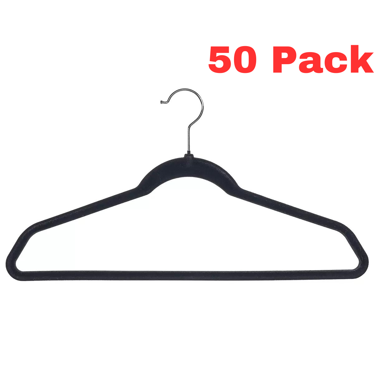 50 Coat Hangers Black Velvet Bulk Cloth Hanger Non Slip Ultra Thin