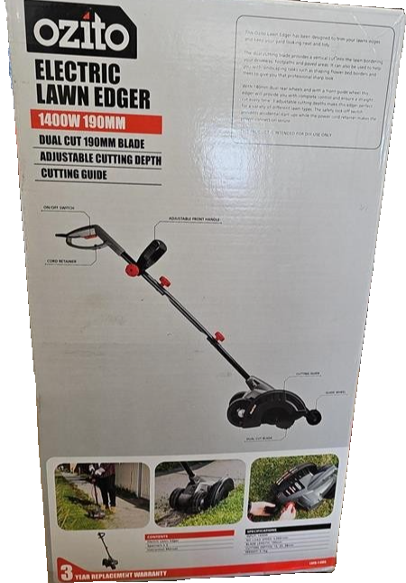 Ozito Grass Trimmer Tool 1400W 190mm Corded Lawn Edger Garden Yard Edging