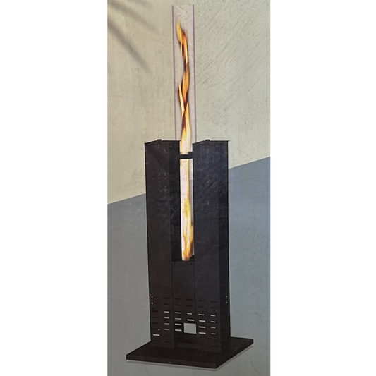Mimosa Wood Burning Pellet Dual Hoopers Torch Stand Outdoor Area Heater