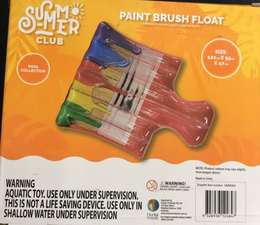 Summer Club Inflatable Paint Brush Float Raft Kids Adult Swimming Pool Water Toy