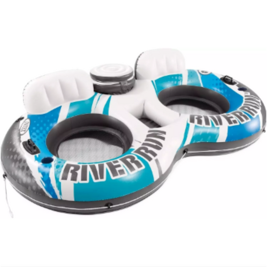 Intex Inflatable Skye River Run II Swimming Pool Lounge 2 Person Floating Cooler