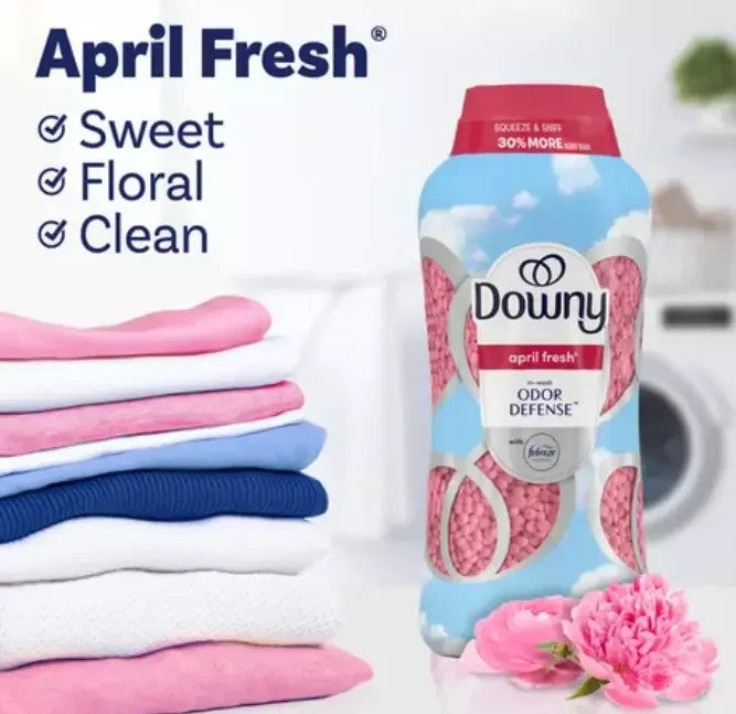 Downy Beads April Fresh Odor Defense in Wash Scent Laundry Beads 2 x 1.13kg new