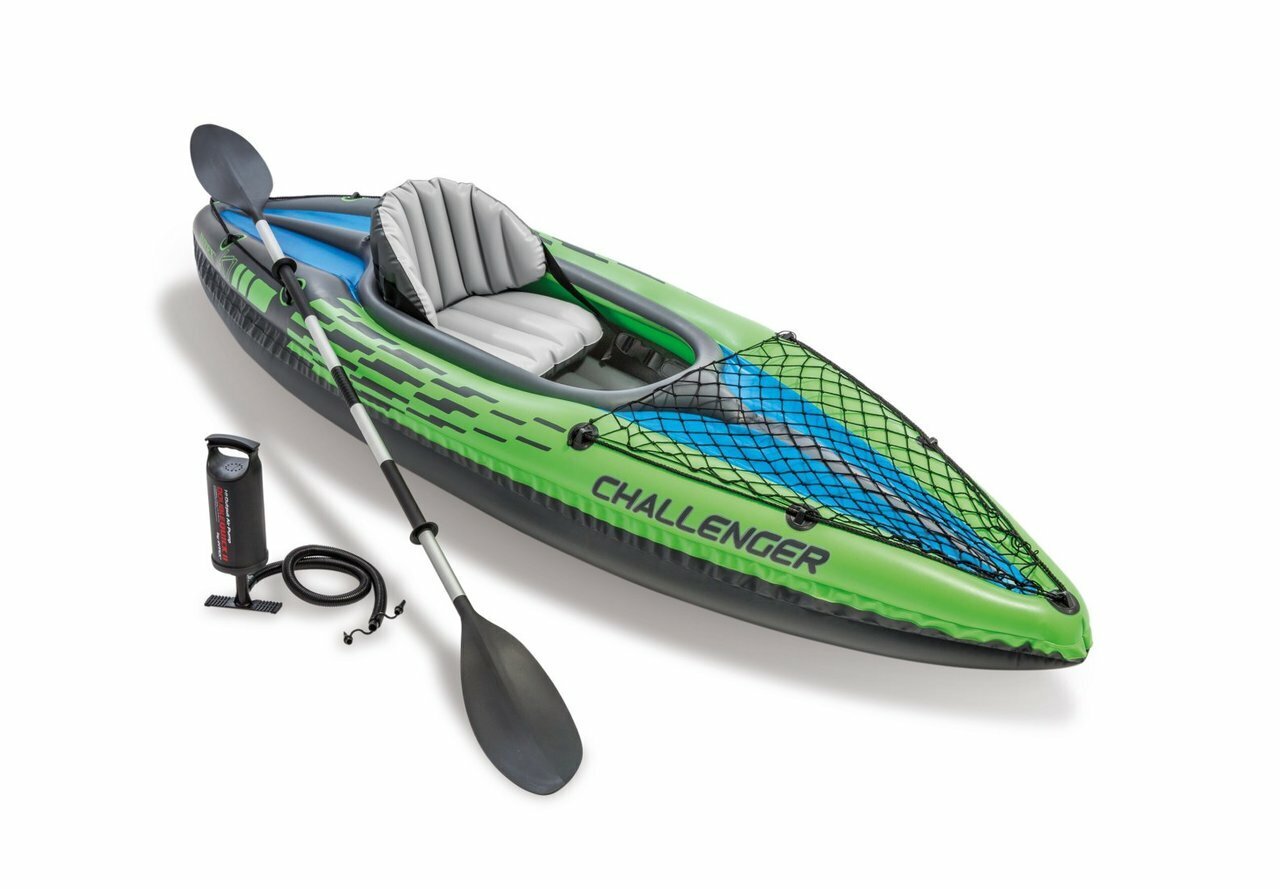 Intex Challenger Sports K1 Kayak Inflatable 1 Person Raft Lake Paddle Boat
