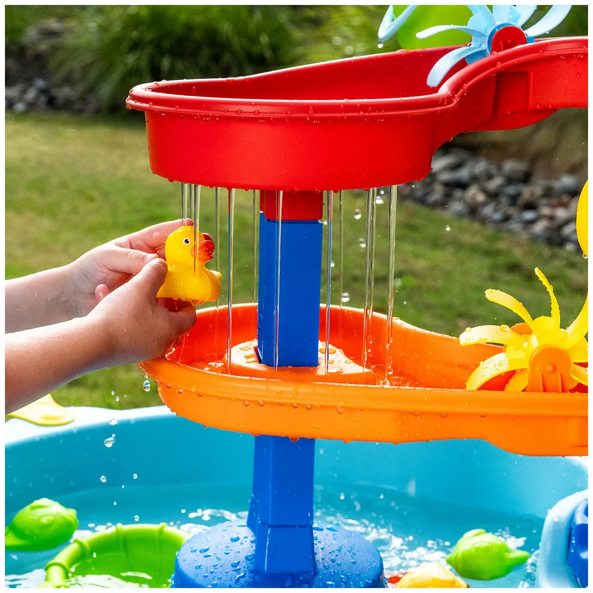 Step 2 Double Cascading Rapids Water Table Kids Play Toy 23 Pcs Accessories