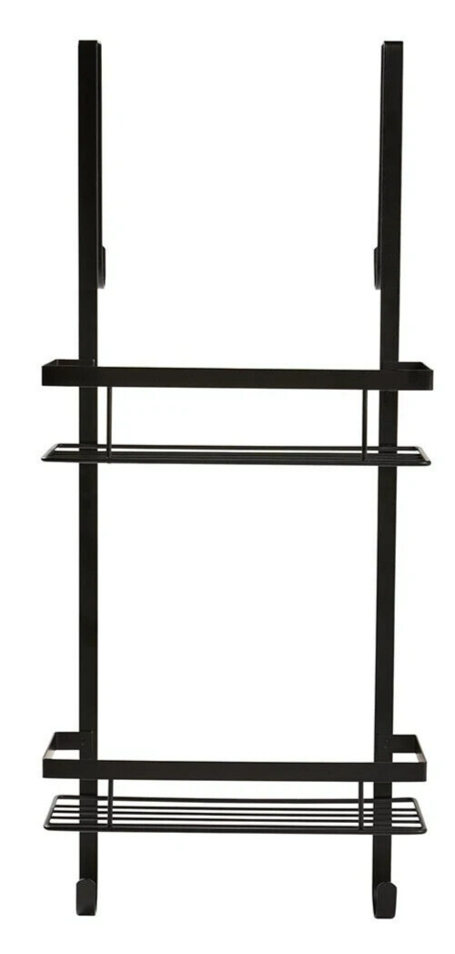 2 Tier Over Door Shower Caddy Bathroom Storage Rack Holder Organizer Shelf Bath