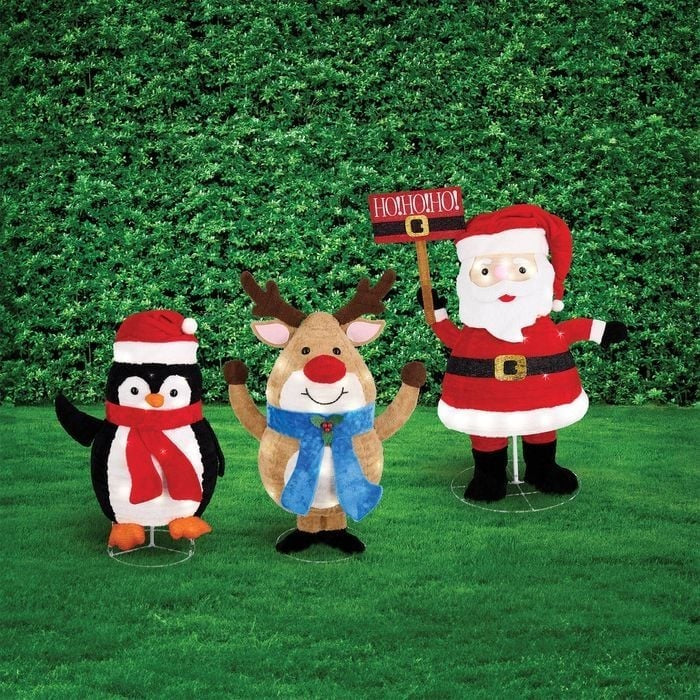 Lytworx Santa And Pals Statues Warm White Solar Powered 180 LED Xmas Decor
