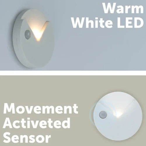 Arlec Round Nightlight LED Movement Activated Sensor Battery Hallway Stair Light