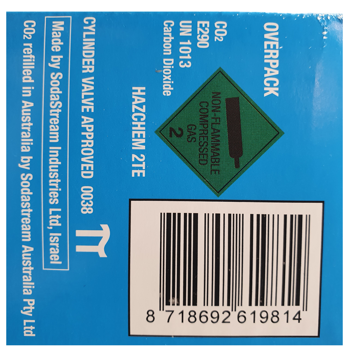 60L Sodastream Spare Gas Cylinder Refill Soda Stream Maker Beverages Pack of 2