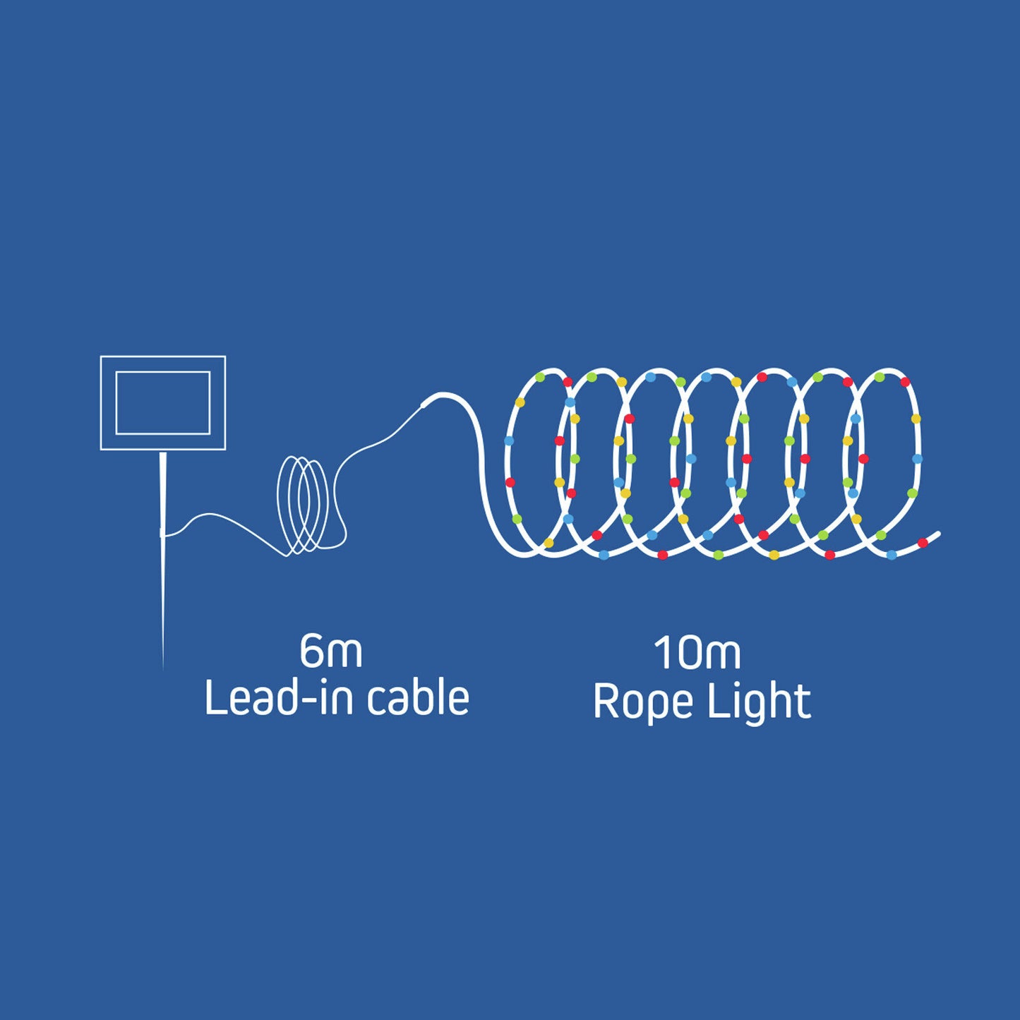 Arlec Auto Switch Rope Light Solar Outdoor Xmas Multicolour Cool White Led 10m