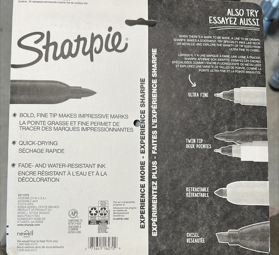 2 x 24 Sharpie Markers Fine Point Black Permanent Marker Sharpies Pen Writing