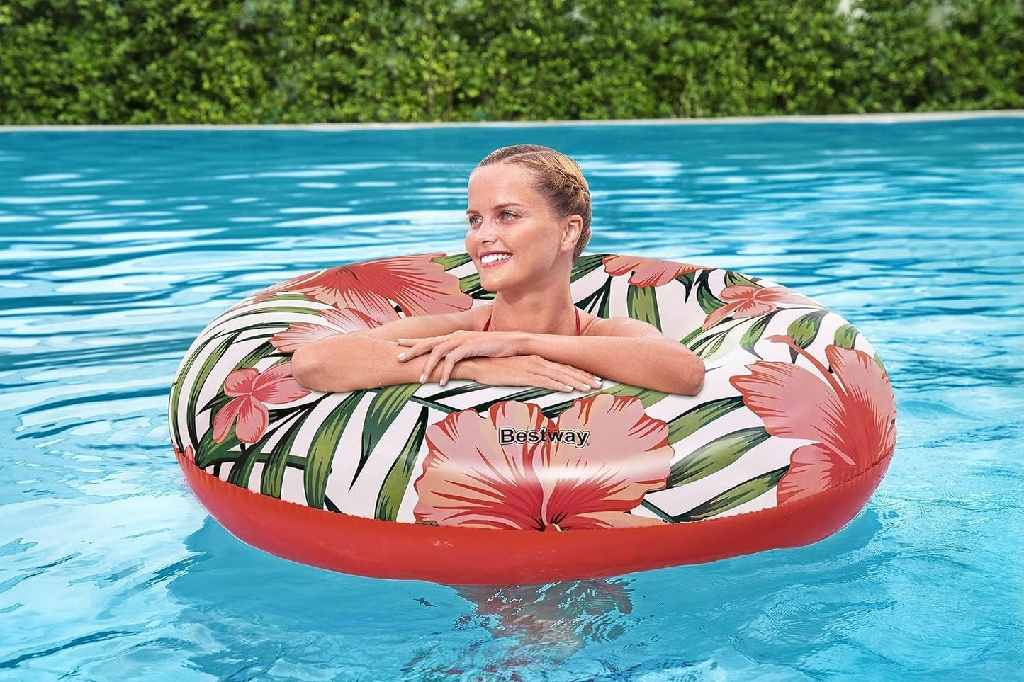 H2OGO! Tropical Palms Inflatable Swim Ring Pool Tube 47" 1.19m Water Float Adult