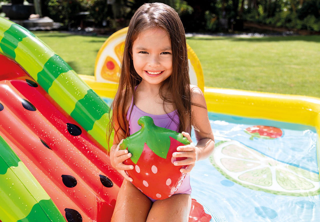 Intex Kids Inflatable Swimming Pool Play Centre Fruit N Fun Water Fun and Slide