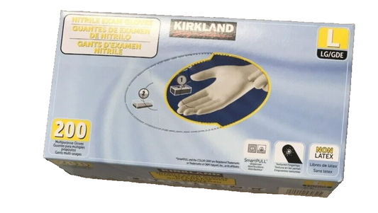 Kirkland Large Nitrile Gloves Exam Disposable Muti Purpose Glove 200 Pack