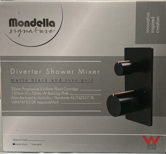 Mondella Signature Shower Diverter Mixer Bathroom Watermark WELS
