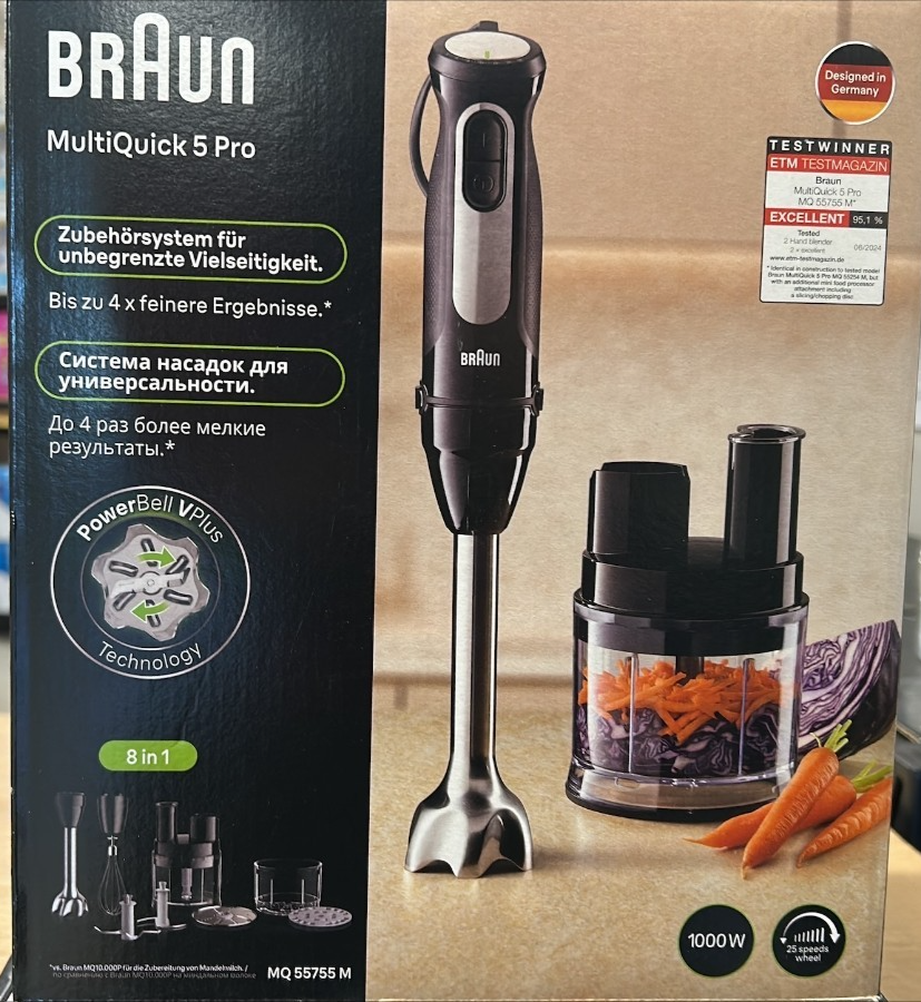 Braun MultiQuick 5 PRO Vario Hand Blender Sauce Mixer 1000W MQ55755M