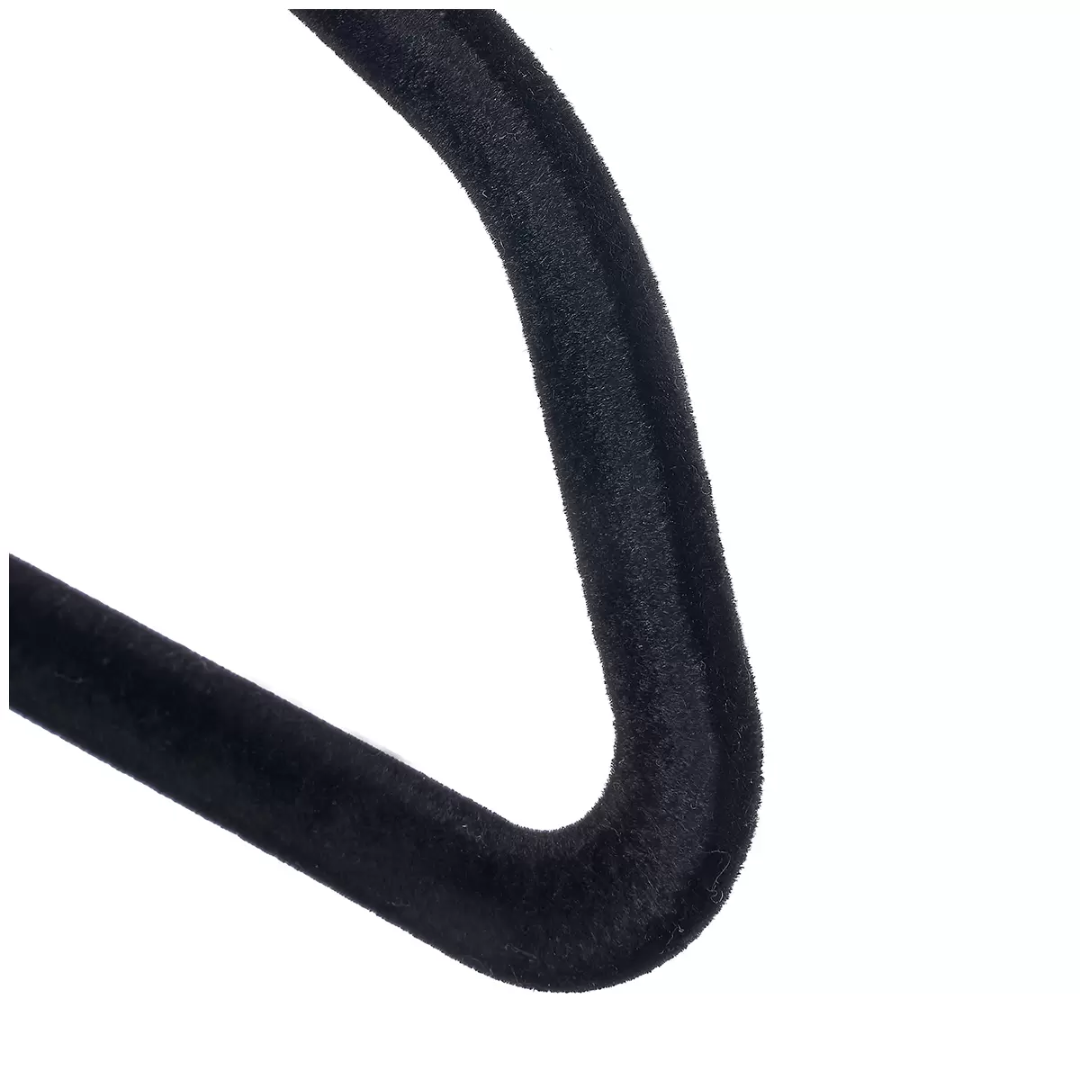 50 x Coat Hangers Black Bulk Cloth Felt Hanger Non Slip Ultra Thin