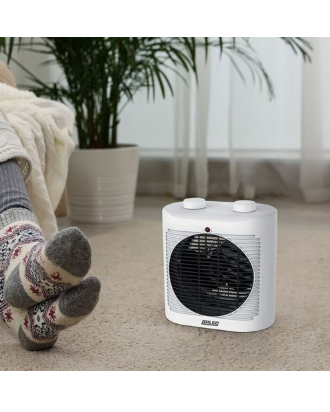 Arlec Electric Fan Heater with Adjustable Thermostat Portable 2400W