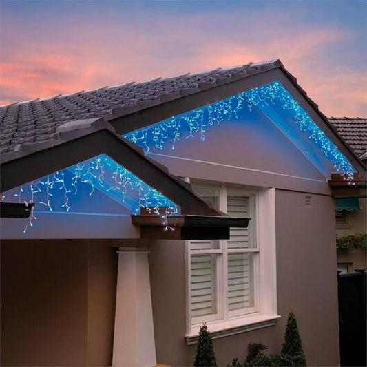 Lytworx Blue Icicle Lights 1200 LED Solar Powered Hanging Xmas Decor 23.9m