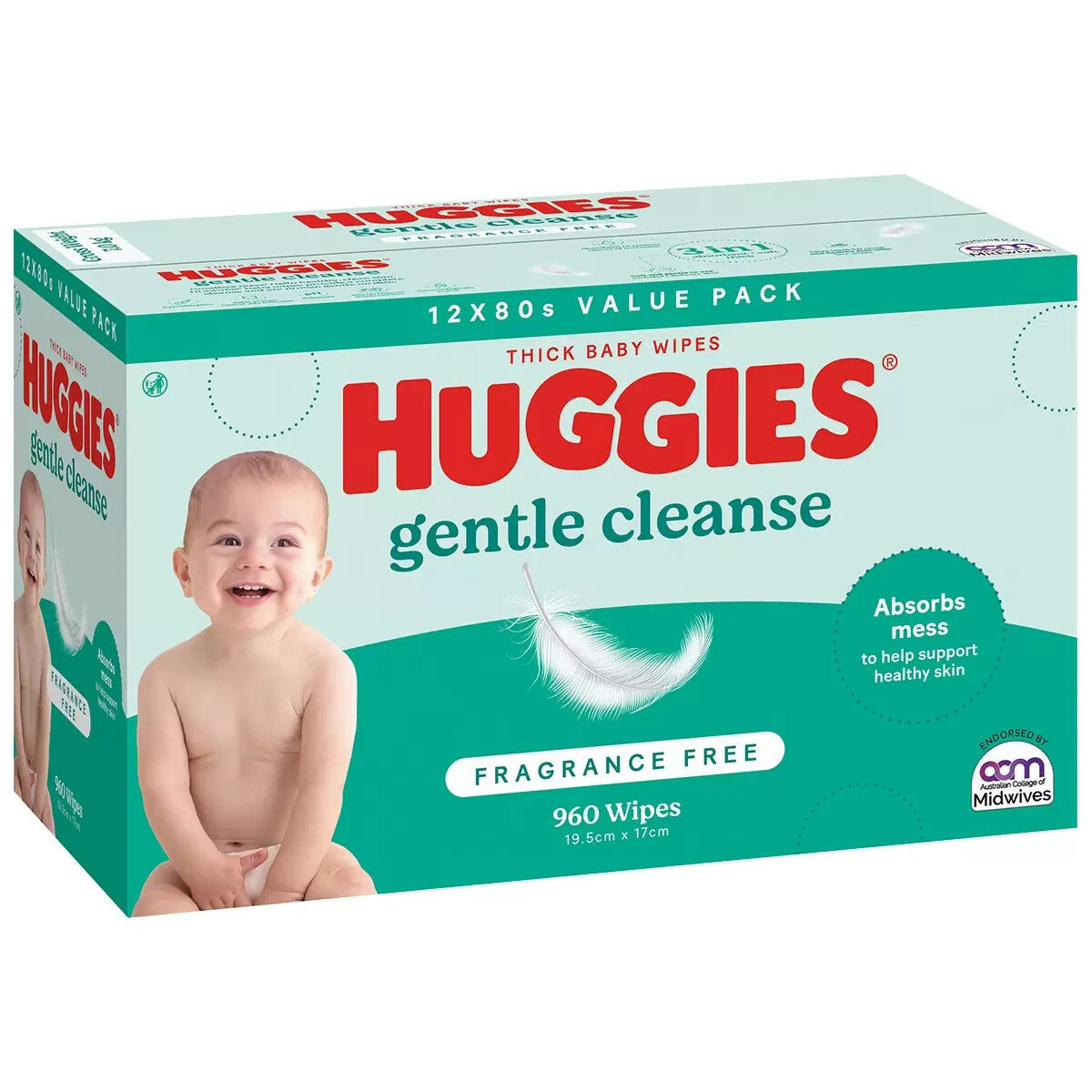 Huggies Fragrance Free Baby Wipes Dermatologically Tested 24 x 80 Wipe 2 Pack