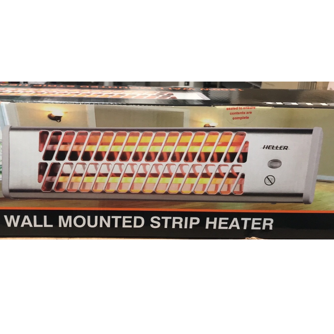 Heller Electric Strip Heater Pullcord 1200W 2 Bar Wall Mount 2 Heat Settings