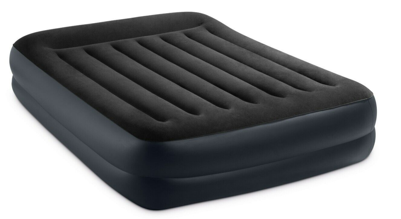Intex Air Mattress Inflatable Dura-Beam Mid-Rise Queen H42cm with Electric Pump