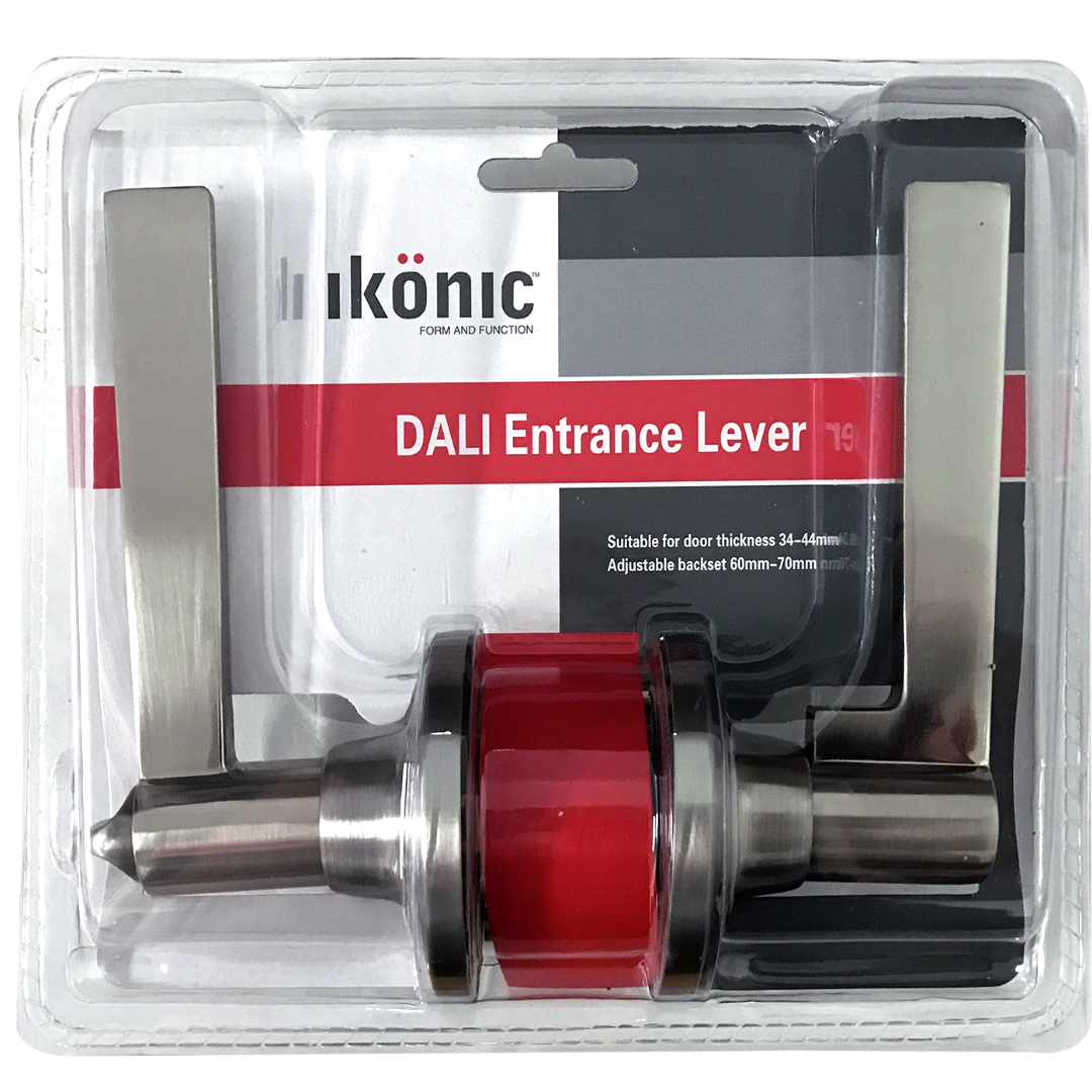 Ikonic Dali Entrance Lever Satin Stainless Steel Door Knob Lock Handle Set